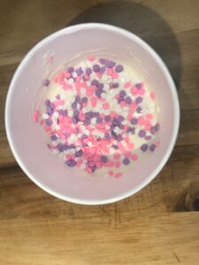 pink confetti no bake cheese cake