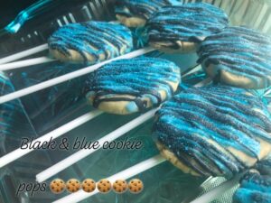 Black and Blue Zebra Cookie pops