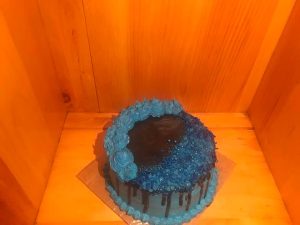 blue birthday cake small 2 tiered