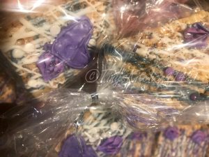 purple and silver rice crispy treats