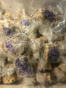 purple and silver rice crispy treats